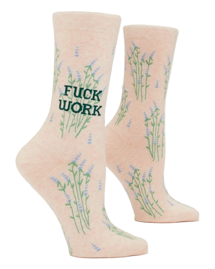 Fuck work women's crew socks by Blue Q sold by Le Monkey House