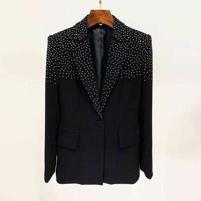 Womens Wedding Suit Luxury Hand Made Sequined Blazer + High Waist Skirt Suit Formal Suits