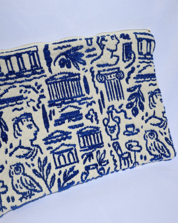 Woven Clutch Bag - Greece Print (Large Size)