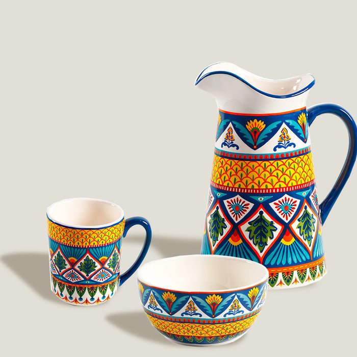 Yellow Morocco Ceramic Kettle