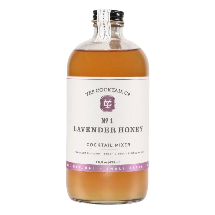 The YES COCKTAIL CO - GRENADINE comes in a brown glass bottle with a black label and descriptions like "tart," "floral," and "rich." With a metal cap, it's ideal for crafting vibrant cocktails, like a Tequila Sunrise.