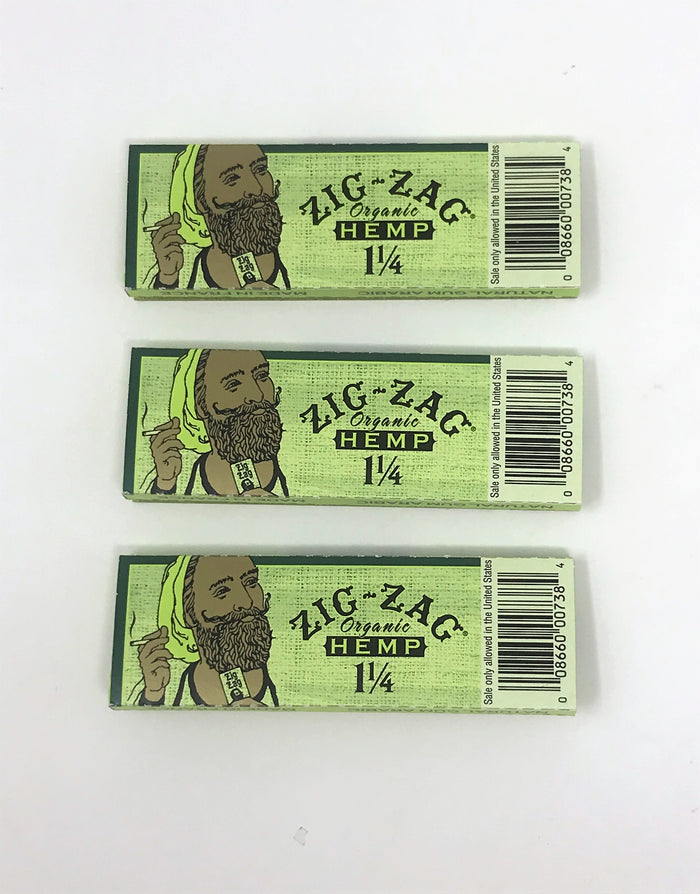 Zig Zag 1 1/4 Size Organic Hemp Rolling Papers - 3 Packs(150 Leaves)