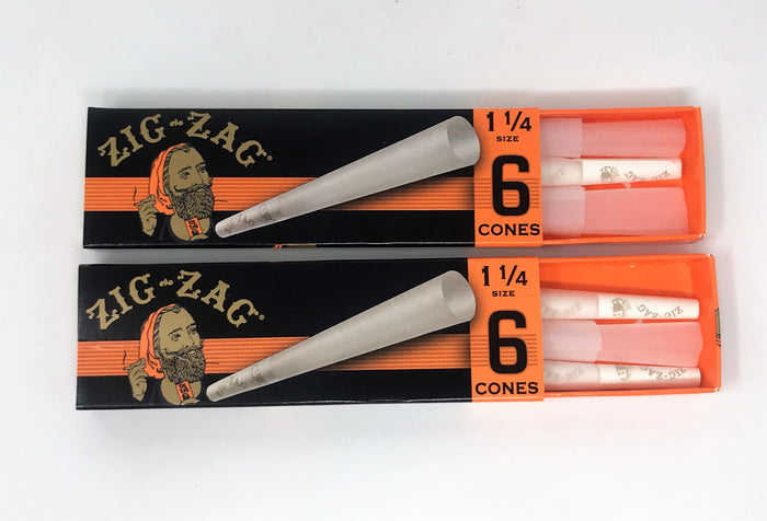 Zig Zag 1 1/4" Size Paper Cones  (2 Packs = 12 Total Cones)