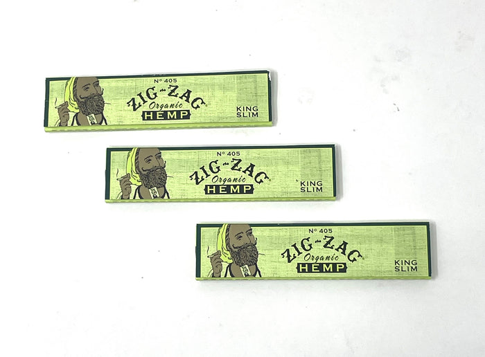 ZIG-ZAG Organic Vegan Hemp Rolling Papers - King Size Slim (3 Pack)